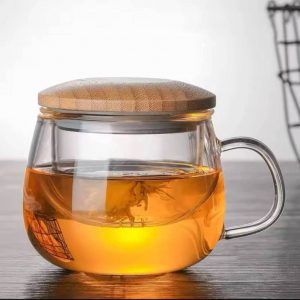 ماگ پیرکس صافی دار دمنوش درب چوبی کد 1130