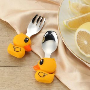 ست قاشق چنگال کودک طرح جوجه کد 1420