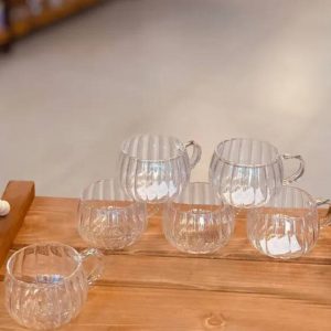 شات قهوه خوری پیرکس طرح کدو بسته شش عددی کد 1483