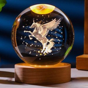 گوی کریستالی کوچک اسب تکشاخ یونیکورن کد 1589
