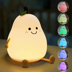چراغ سیلیکونی گلابی هفت رنگ  کد 1643